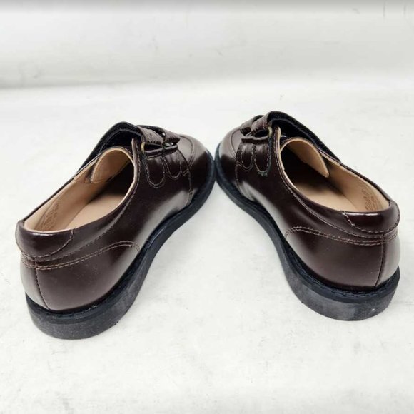 Little boys 11 (27EU) Elephantito wingtip strap brown dress school uniform shoes - Picture 9 of 11